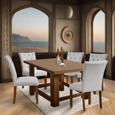 HomePop Set of 2 Tufted Back Parsons Dining Chairs Plywood Frame, 300 lbs Capacity