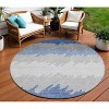 Navy Blue Gray And Silver Striped Washable Indoor Outdoor Area Rug - 2 of 4