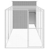 vidaXL Chicken Cage with Extended Run - Galvanized Steel, Light Gray - Features Spacious Area, Mesh Covering, Protective Roof, and Latch Door - 3 of 4