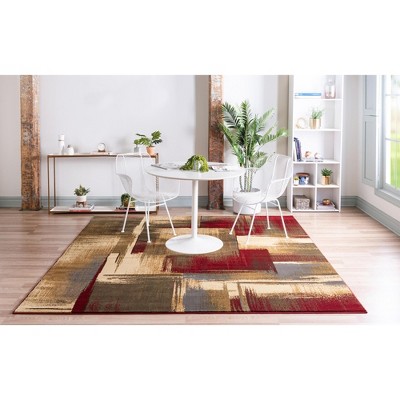 Cafe Collection Colorful Geometric Braided Square Rug