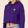 Dalix Alien Embroidered Fleece Cropped Hoodie Cold Fall Winter Women - 4 of 4
