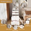 AENKYO 3-in-1 Dressing Table with LED Mirror & Stool, Compact Makeup Vanity with 4 Drawers, Storage Cabinet for Bedroom, White - 2 of 4