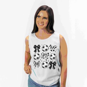 Simply Sage Market Soccer Ball Bows Garment Dyed Tank - 1 of 3