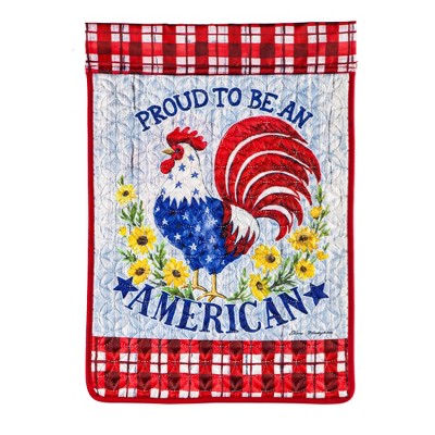 Proud to be an American Rooster Garden Quilted Flag