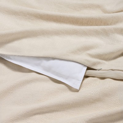 King Natural Cotton Linen Blend Duvet Cover Set