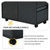 Wooden Nightstand, Sofa Couch Table On Wheels,  Built-In Shelves, 2 Storage Drawers For Living Room Home Office - 2 of 4