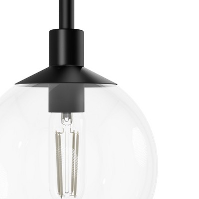 Matte Black Mini Globe Pendant Light with Clear Glass