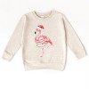 Flamingo Christmas Lights Watercolor - Toddler Graphic Sweatshirt - 4 of 4