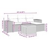 vidaXL Patio Sofa Set with Cushions Outdoor Furniture 5 Piece Poly Rattan - Black and Cream - 3 of 4