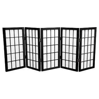 2 ft. Tall 5 Panels Desktop Window Pane Shoji Screen - Oriental Furniture