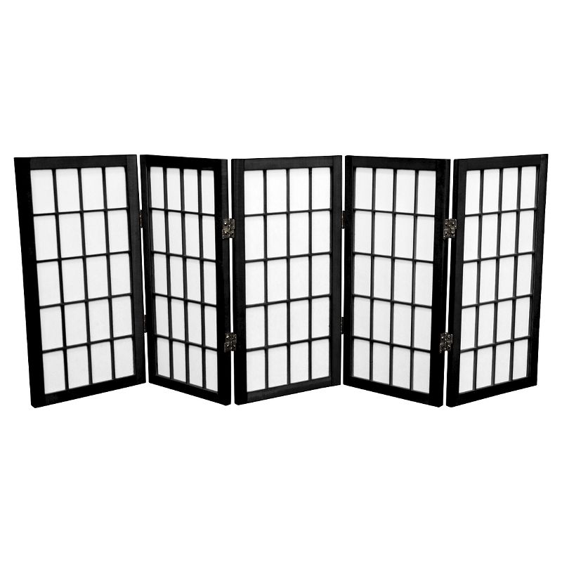 2 ft. Tall 5 Panels Desktop Window Pane Shoji Screen - Oriental Furniture, 1 of 3