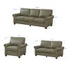 PU Leather Sofa with Nailhead Trim, Rolled Arms, and Rubber Wood Legs – Classic Upholstered Sofa Couch for Living Room - HABITRIO - 3 of 4