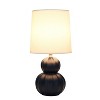 Simple Designs Chic Glow Stacked Double Gourd Ceramic Table Lamp Stylish Black White Shade - 2 of 4