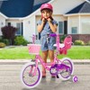 Hykolity 14 inch Girl Bicycle Children Training Bike Youth Princess First Bike with Pink Basket Doll Seat Step-through Adjustable Saddle - 2 of 4