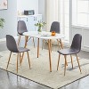 FurnitureR Dining Chairs Set of 4, Velvet Dining Room Seating, Armless Kitchen Chairs, Side Chair Mid-back for Living Room Bedroom Home Office, Grey - 4 of 4