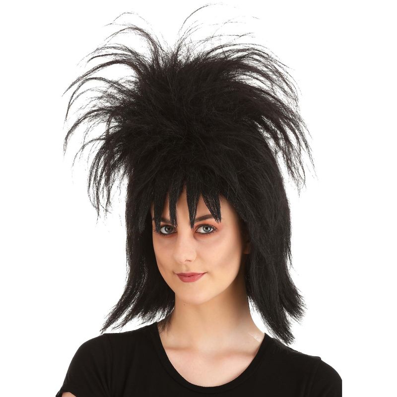 HalloweenCostumes.com  Women Women's 80s Gothic Deluxe Wig, Black, 1 of 4