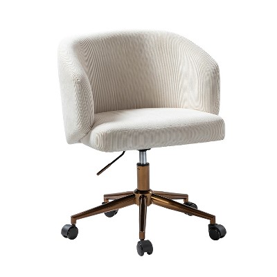 Ottaviano Corduroy Swivel Barrel Task Office Chair with Height-adjustable | ARTFUL LIVING DESIGN