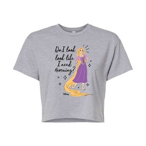 Women's - Disney Princess - Rapunzel Rescuing Cropped Graphic T-Shirt - 1 of 4