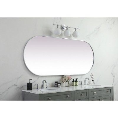 Silver Full Length Rectangular Wood Frame Mirror