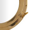 Brass Sail Boat Wall Mirror with Port Hole Detailing Gold- Novogratz - 4 of 4