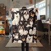 Cozy Papillon Dog Pattern Flannel Car Nap Blanket - All-Season Polyester Interior Accessory, Pet Lover Gift, Christmas Gifts - 3 of 4