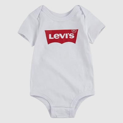 Levi's® Baby Short Sleeve Batwing Bodysuit - White 12M