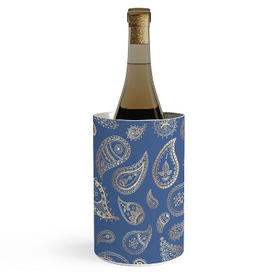 Cynthia Haller Classic blue and gold paisley Wine Chiller - Deny Designs