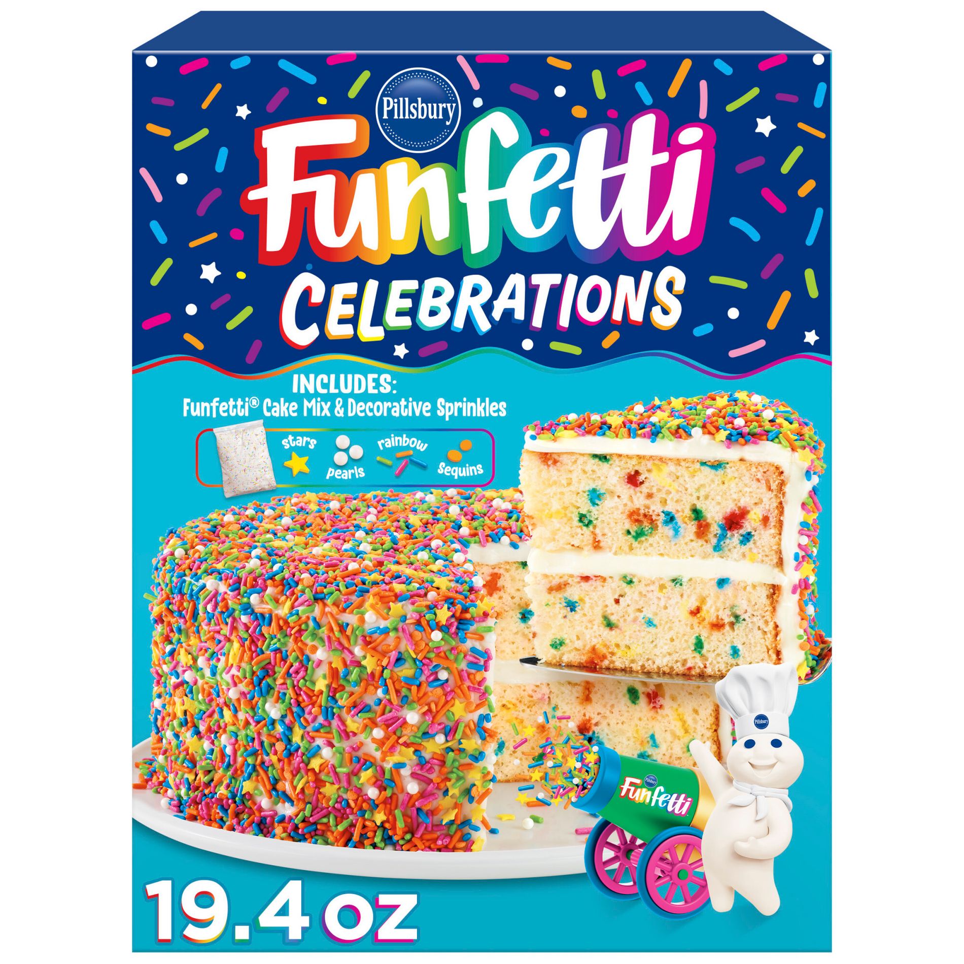Pillsbury Funfetti Celebrations Cake Mix - 19.4oz