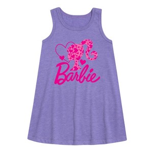 - Barbie - Logo Hearts Graphic Sleeveless Aline Dress - 1 of 3