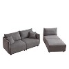 NicBex Couches for Living Room Multi-Module Combination Style  Minimalist Corduroy Upholstered Sofa with 2 Cushions and Charging Ports - 4 of 4