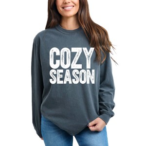 Simply Sage Market Cozy Season Bold Distressed Garment Dyed Long Sleeve - 1 of 4