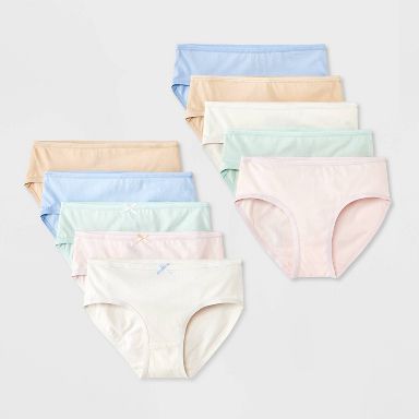 Girls' 10pk Solid Cotton Briefs - Cat & Jack™ 10