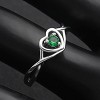 Christine Engagement Ring for Women Promise Heart Birthstone Cz Sterling Silver by Ginger Lyne - 3 of 4