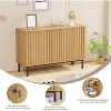 Wooden Freestanding Sideboard Buffet Cabinet with Fluted Doors, Adjustable Shelf Storage, Modern Storage Cabinet Coffee Bar for Dining Room - 4 of 4
