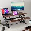 Mount-It! Height Adjustable Stand Up Desk Converter | 38 Wide Tabletop Standing Riser with Gas Spring & Keyboard Tray Fits Two Monitors | Dark Walnut - 3 of 4
