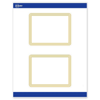 Avery 4.25" x 5.5" Cards, Gold Multi-Lined Border, 20 ct