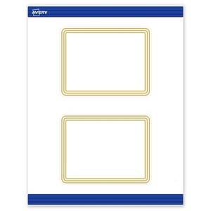 Avery 4.25" x 5.5" Cards, Gold Multi-Lined Border, 20 ct - 1 of 4