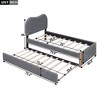 NicBex Twin/Full Size Upholstered Platform Bed with Twin Size Trundle and Wood Supporting Feet for Kids Teens Adults - 3 of 4