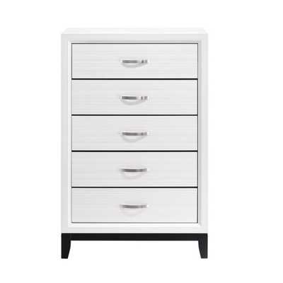 NicBex 2/5 Drawers Dresser,Slim Storage Chest of Drawers with Metal Handle for Bedroom,Living Room,Entryway,Hallway,White