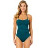 Women's Live In Color Twist Front Shirred One Piece Swimsuit - 2 of 4