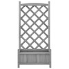 vidaXL Solid Fir Wood Planter with Trellis - Brown Rectangular Outdoor Flower Box for Garden, Patio, Terrace - 4 of 4
