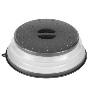 VEVOR 2PCS Microwave Splatter Covers, 10.4" Collapsible Microwave Lid for Food, 300°F Heat-Resistant PP Splatter Guard for Plate Dish, Black - 1 of 4