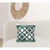 HomeRoots 20" Green and White Cotton Throw Pillow - 2 of 4
