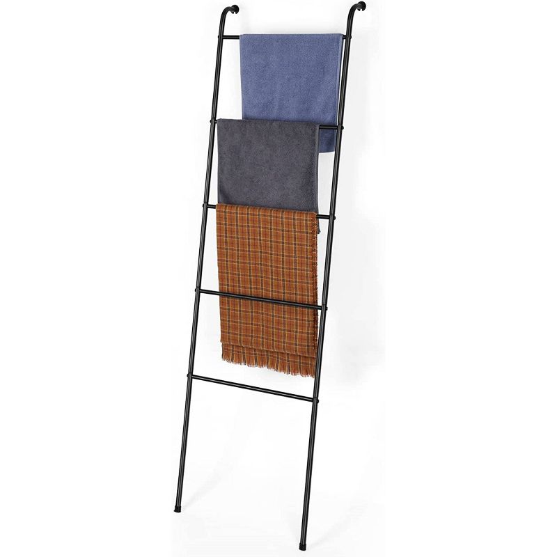 NEX 5 Tier Ladder Style Towel Rack Black, 1 of 8