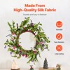VEVOR Artificial Decorative Wreath, 22 in, Decorated with Daisies, Babysbreath, Buds, Year Round Wreath, Pink&Green - 4 of 4