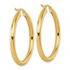 Black Bow Jewelry 3mm Round Hoop Earrings in 10k Yellow Gold, 35mm (1 3/8 Inch) - 3 of 4