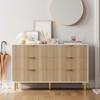 3/5/6 Drawer Dresser for Bedroom with Gold Handles, Wooden Chest of Drawers and Storage Organizer for Living Room, Entryway, or Hallway - 3 of 4