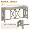 Lyngins 60" Acacia Veneer Console Table with 4 Drawers + Open Bottom Storage, Modern Entryway Table with Solid Acacia X-Legs, Farmhouse Sofa Table - 4 of 4