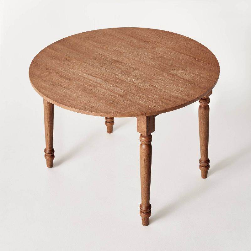44&#34; Vintage Windsor Drop Leaf Round Dining Table - Aged Oak - Hearth &#38; Hand&#8482; with Magnolia, 6 of 9