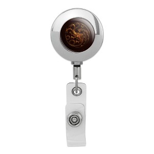 House Of The Dragon Bronze Targaryen Sigil Metal Chrome Badge ID Card Holder Clip - 1 of 3